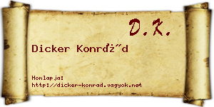 Dicker Konrád névjegykártya